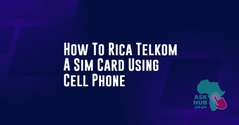 How To Rica Telkom A Sim Card Using Cell Phone